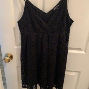 Black eyelet hole dress with spaghetti straps